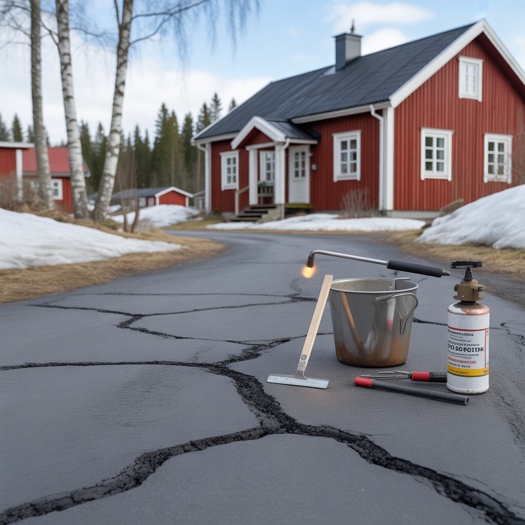 atgarda tjalsprickor i asfalt felsokning och kostnad